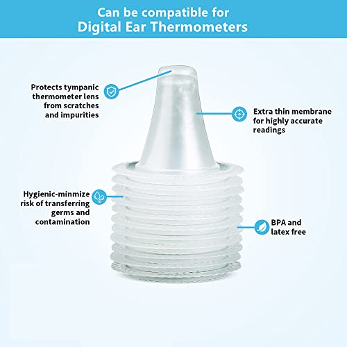 CEI-CEI BPA Free and Disposable Ear Thermometer Covers - Lens Filters Refill Caps for Fever Detection