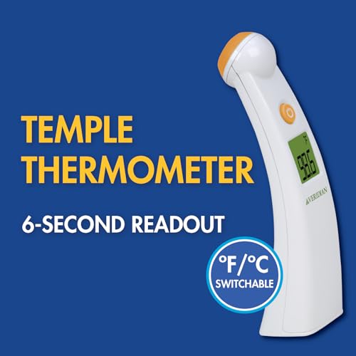 Temple Thermometer Infrared Fast 6-Second Readout Fever Alert Backlit Display Programmable Timer 1-Year Warranty  
Templ